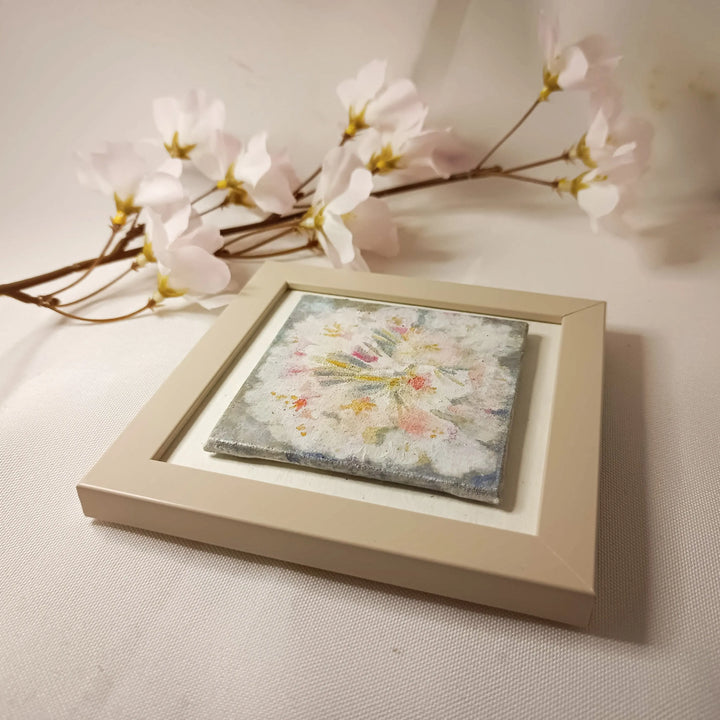 小さなフレームつきの桜/ベージュ